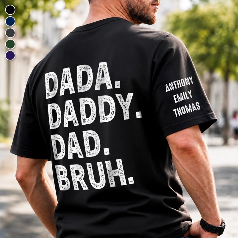 Custom T-Shirt - Personalized  Father's Day Birthday Gifts For Dad, Grandpa - Promoted To Bruh