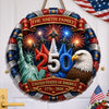 Custom Wood Sign - Personalized America 250th Anniversary Gifts For Mom, Dad, Brother, Sister, Kids - One Nation, One Family, One Home