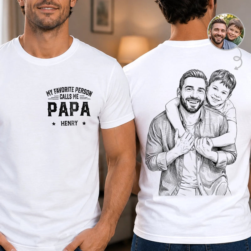 Custom Photo Unisex T-shirt - Personalized Father's Day Birthday Gifts For Dad, Grandpa - Reserved For My Favorite