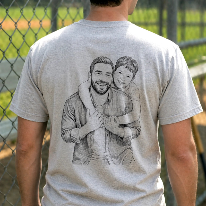 Custom Photo Unisex T-shirt - Personalized Father's Day Birthday Gifts For Dad, Grandpa - Blessed With The Best Dad