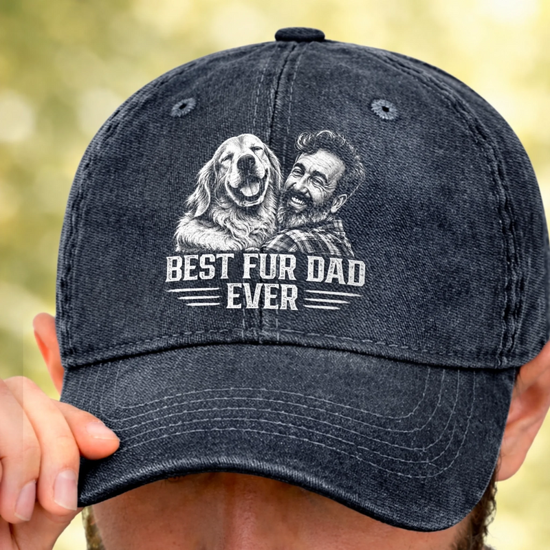 Custom Photo Cap - Personalized Father's Day Birthday Gifts For Dog Cat Lovers, Dog Dad And Mom, Cat Owners - Life Is Better With Paws