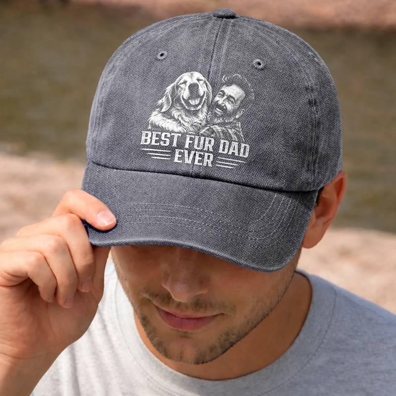 Custom Photo Cap - Personalized Father's Day Birthday Gifts For Dog Cat Lovers, Dog Dad And Mom, Cat Owners - Life Is Better With Paws
