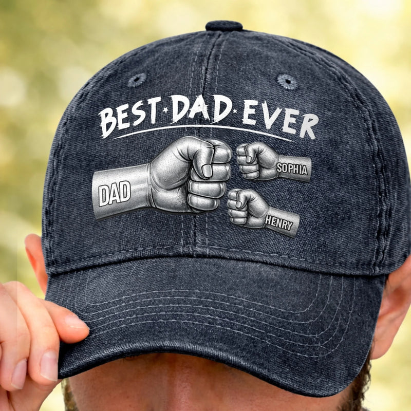 Custom Cap - Personalized Father's Day Birthday Gifts For Dad, Grandpa - Fist Bumps, Endless Love