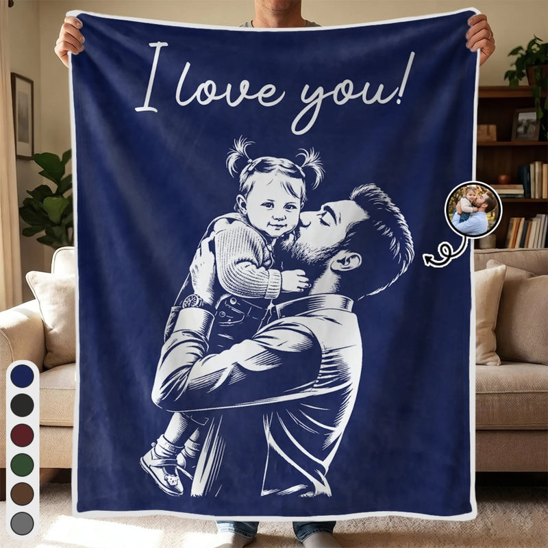 Custom Photo Blanket - Personalized Father's Day Gifts For Dad, Grandpa - Thank You For Everything, Dad