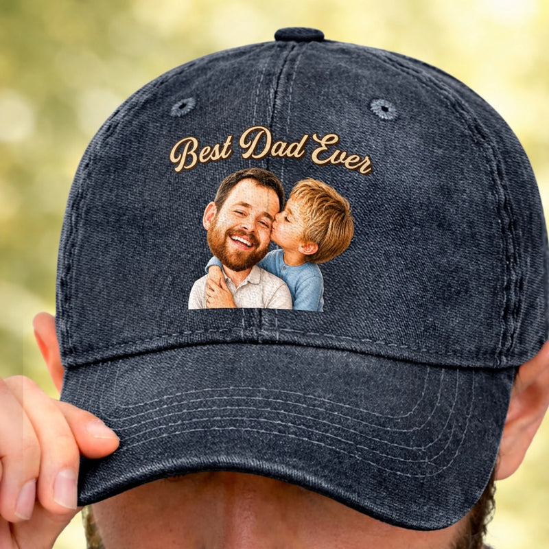 Custom Photo Cap - Personalized Father's Day Birthday Gifts For Dad, Grandpa - Thankful For Dad Every Day