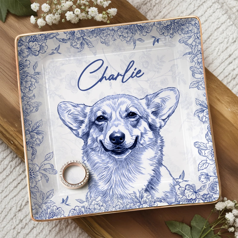Custom Photo Full-Print Jewelry Dish - Personalized Birthday Gifts For Dog Cat Lovers, Dog Dad And Mom, Cat Owners - Blessed With Sweet Furry Souls