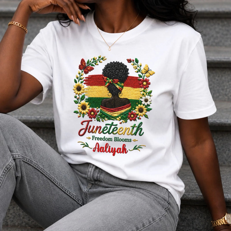 Custom T-shirt, Hoodie – Personalized Juneteenth Gifts For Women – Empowered By History, Inspired By Freedom