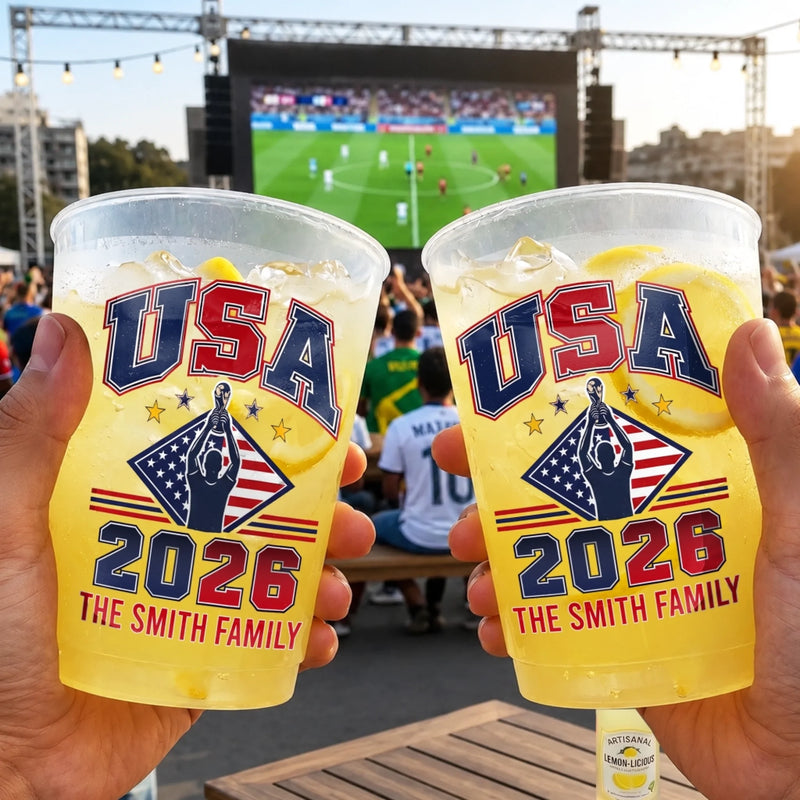 Custom International Soccer Tournament Party Cups - Personalized Birthday Gifts For Soccer Lovers, Sports Fans, Sports Lovers - Blessed With Great Football Vibes