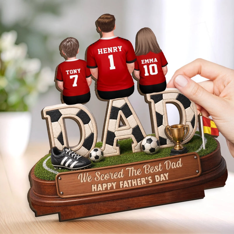 Custom LA 2026 Soccer Dad 2-Layered Wooden Plaque - Personalized Father's Day Gifts For Dad, Grandpa, Soccer Lovers, Sports Fans, Sports Lovers - Living The Soccer Life