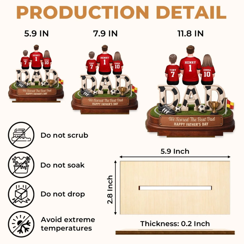 Custom LA 2026 Soccer Dad 2-Layered Wooden Plaque - Personalized Father's Day Gifts For Dad, Grandpa, Soccer Lovers, Sports Fans, Sports Lovers - Living The Soccer Life