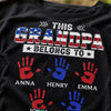 Custom T-shirt, Hoodie – Personalized America 250th Anniversary Gifts For Dad, Grandpa – This Proud Grandpa Belongs To Awesome Kids