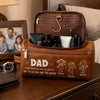 Custom Leather Toiletry Bag - Personalized Father's Day Birthday Gifts For Dad, Grandpa - Forever Loved By Dad