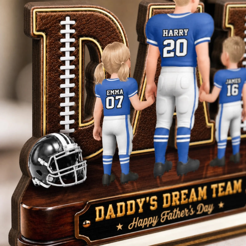 Custom 2-Layered Wooden Plaque - Personalized Father's Day Gifts For Dad, Grandpa, American Football Lovers, Sports Fans, Sports Lovers - Game Day Starts Here