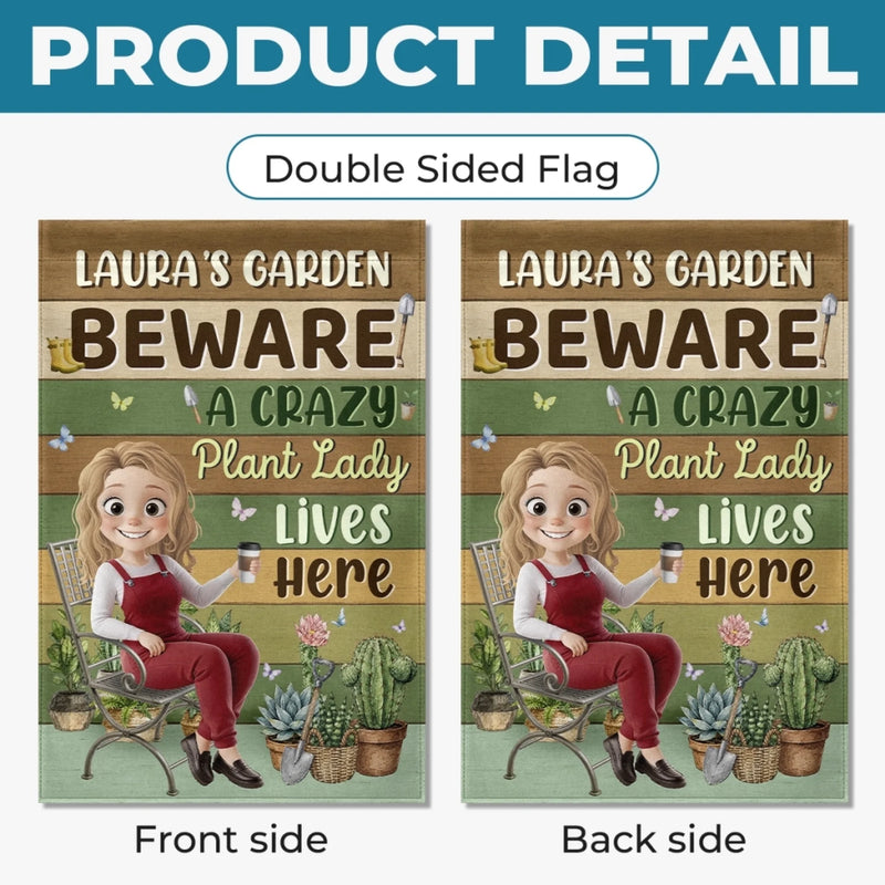 Custom Flag - Personalized Birthday Garden Gifts For Gardeners - Welcome To Her Happy Corner