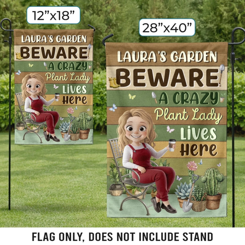 Custom Flag - Personalized Birthday Garden Gifts For Gardeners - Welcome To Her Happy Corner