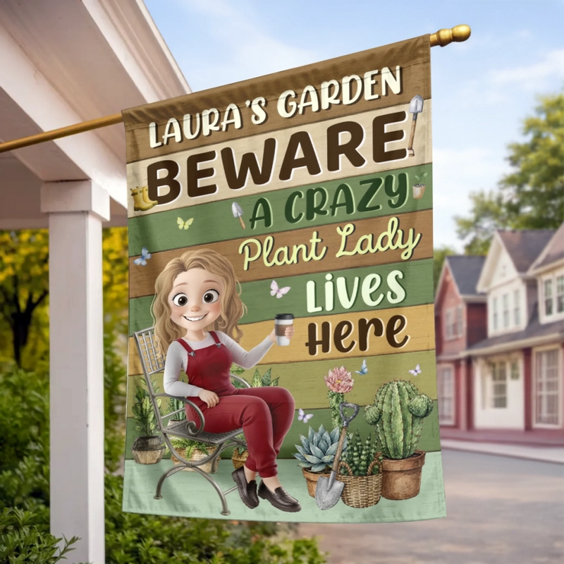 Custom Flag - Personalized Birthday Garden Gifts For Gardeners - Welcome To Her Happy Corner