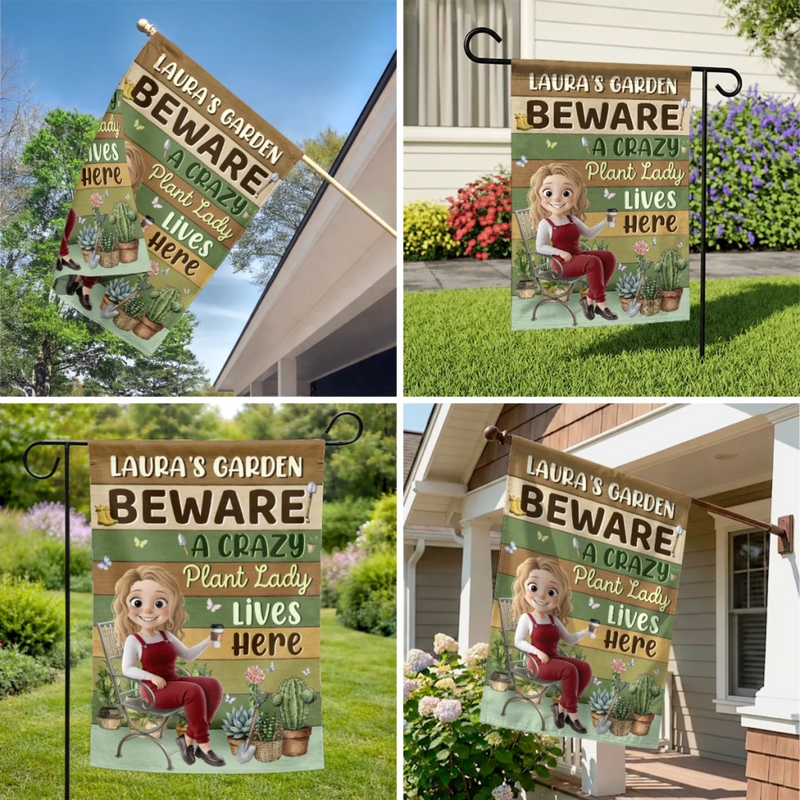 Custom Flag - Personalized Birthday Garden Gifts For Gardeners - Welcome To Her Happy Corner