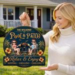 Custom Wood Sign - Personalized Summer Vacation And Travel Gifts For Couple - Welcome To Our Backyard Bar