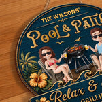 Custom Wood Sign - Personalized Summer Vacation And Travel Gifts For Couple - Welcome To Our Backyard Bar