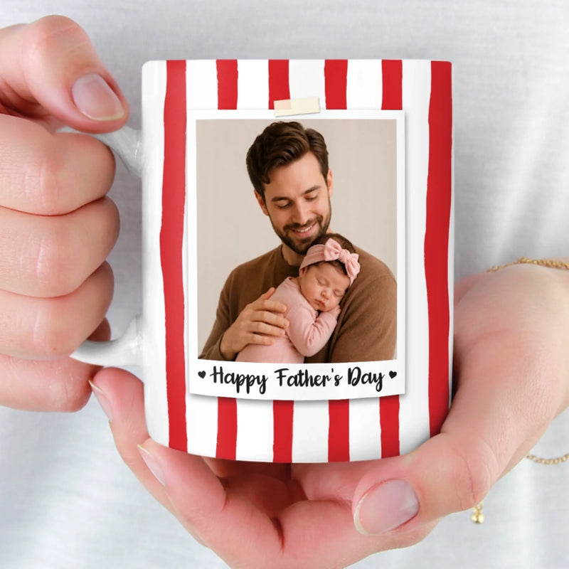 Custom Photo Accent Mug - Personalized Father's Day Birthday Gifts For Dad, Grandpa - Capturing His Proudest Moments