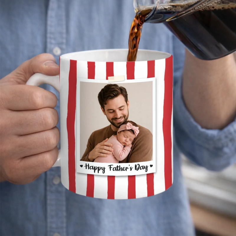 Custom Photo Accent Mug - Personalized Father's Day Birthday Gifts For Dad, Grandpa - Capturing His Proudest Moments