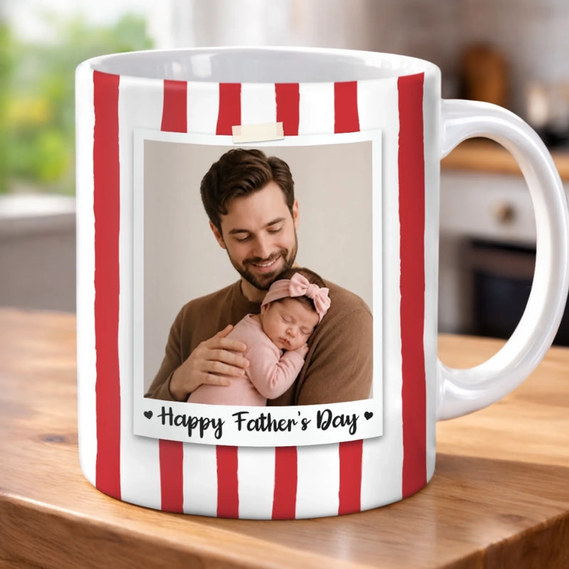 Custom Photo Accent Mug - Personalized Father's Day Birthday Gifts For Dad, Grandpa - Capturing His Proudest Moments