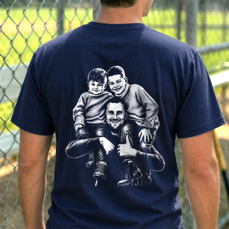 Custom Photo T-shirt - Personalized Father's Day Gifts For Dad, Grandpa - My Hero My Dad