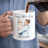 Custom Photo Accent Mug - Personalized Father's Day Birthday Gifts For Dad, Grandpa - Forever Proud Of Dad