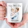 Custom Photo Accent Mug - Personalized Father's Day Birthday Gifts For Dad, Grandpa - Forever Proud Of Dad