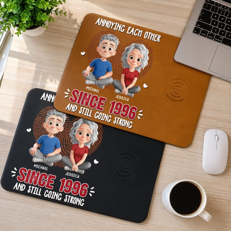 Custom Charging Mat - Personalized Anniversary Wedding Gifts For Husband And Wife, Him And Her - Better Together Since