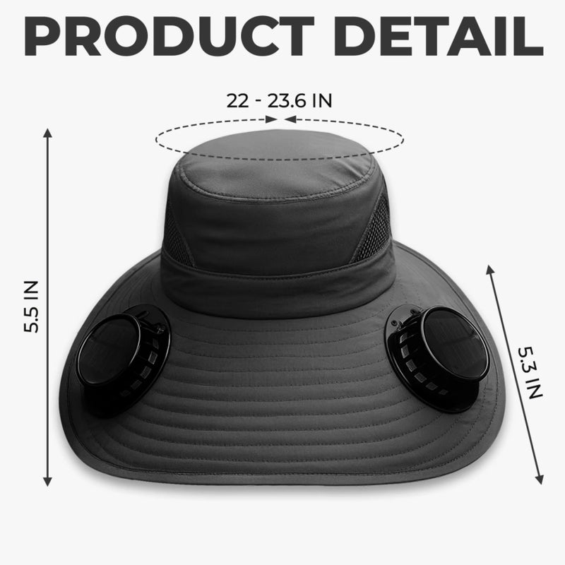 Custom Hat With Fans Solar Power - Personalized Birthday Garden Gifts For Gardeners - Heading To My Green Office