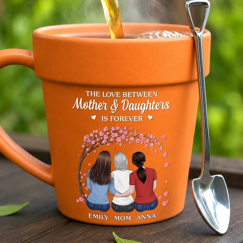 Custom Plant Pot Ceramic Mug - Personalized Birthday Gifts For Mom, Daughter - Mother And Daughter, Connected Forever