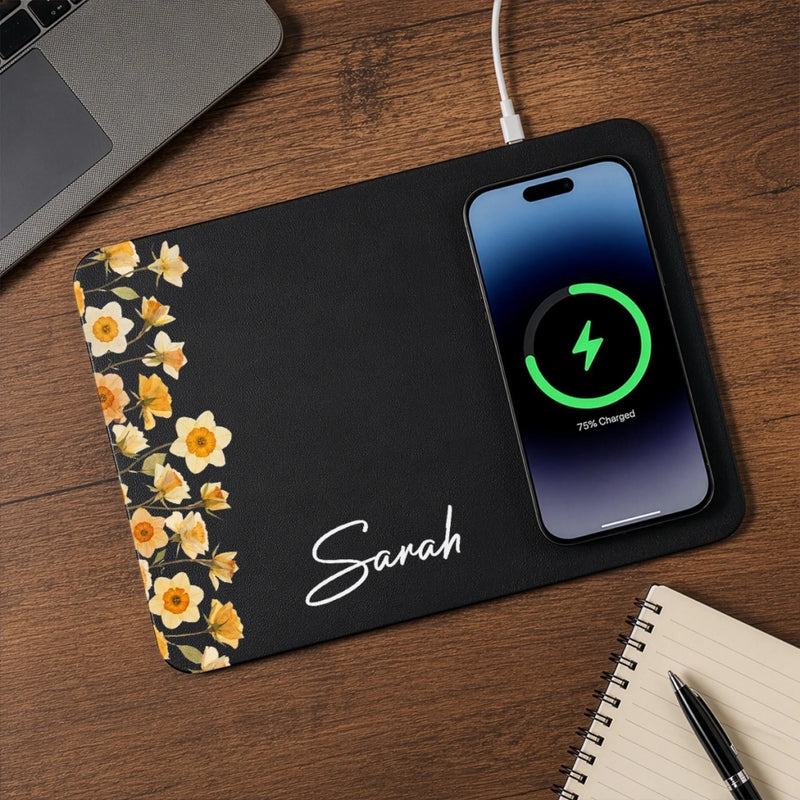 Custom Charging Mat - Personalized Best Friend Birthday Gifts For Women, Besties, Sisters, BFF, Family, Yourself - Blooming In My Own Month