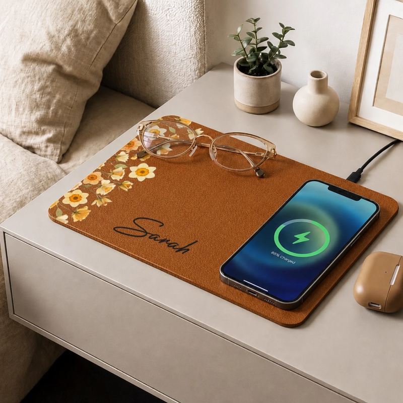 Custom Charging Mat - Personalized Best Friend Birthday Gifts For Women, Besties, Sisters, BFF, Family, Yourself - Blooming In My Own Month