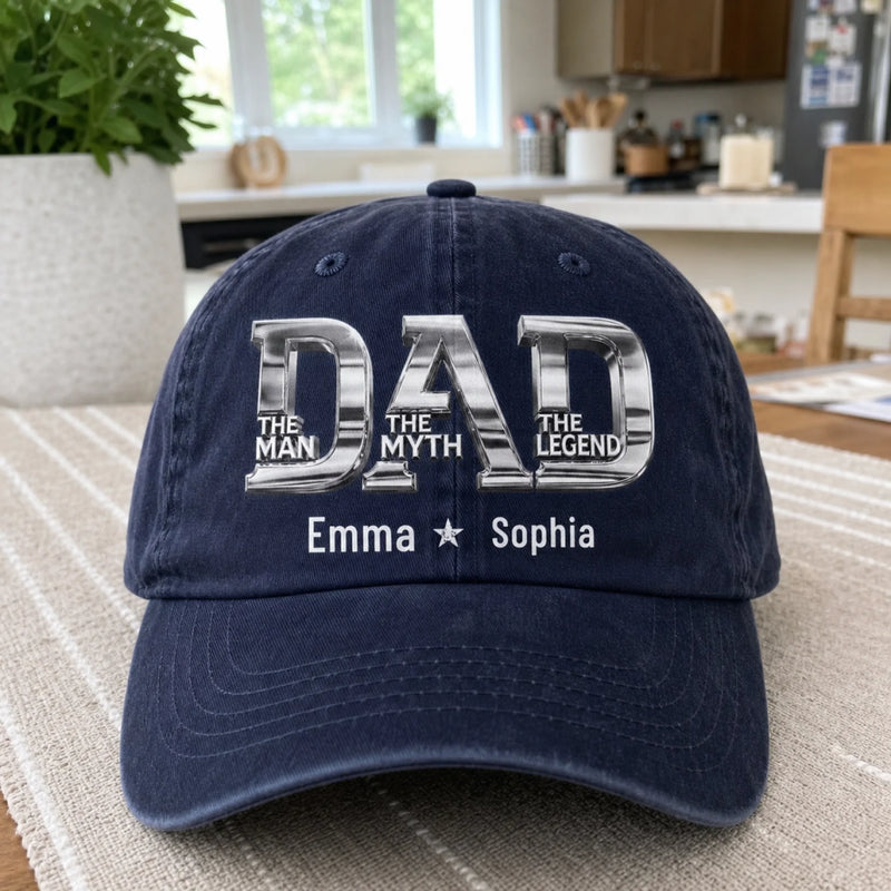 Custom Cap - Personalized Father's Day Birthday Gifts For Dad, Grandpa - Forever My Greatest Hero
