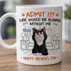 Custom Mug - Personalized Father's Day Birthday Gifts For Dog Cat Lovers, Dog Dad And Mom, Cat Owners - Life Is Better With My Furry Friends