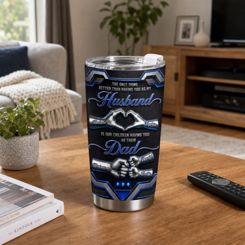 Custom Tumbler - Personalized Birthday Gifts For Dad, Husband - Growing With Love Daily