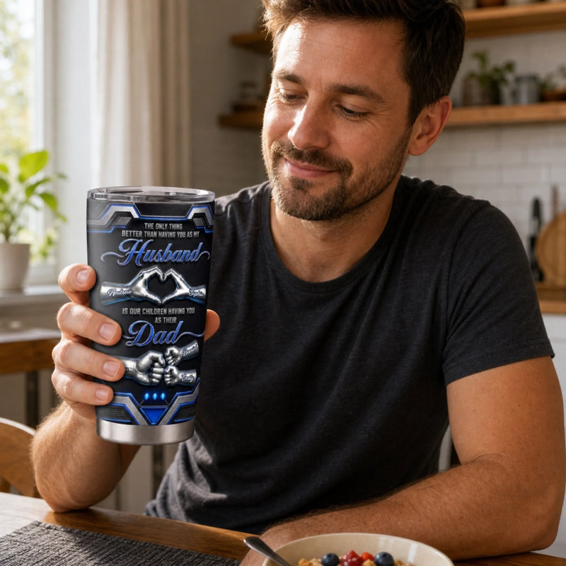 Custom Tumbler - Personalized Birthday Gifts For Dad, Husband - Growing With Love Daily