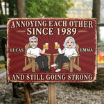 Custom Home Decor Metal Sign - Personalized Anniversary Wedding Gifts For Husband, Wife, Couple - Still Driving Each Other Crazy