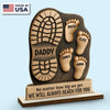 Following In Your Footsteps - Family Personalized Custom Shaped 2-Layered Wooden Plaque With Flat Stand - Father's Day, House Warming Gift For Dad, Grandpa