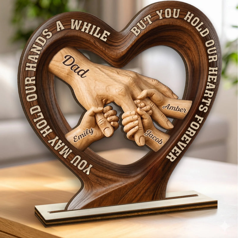 Custom 2-Layered Wooden Plaque - Personalized Father's Day Birthday Gifts For Dad, Grandpa - Dad’s Love Guides Us Daily