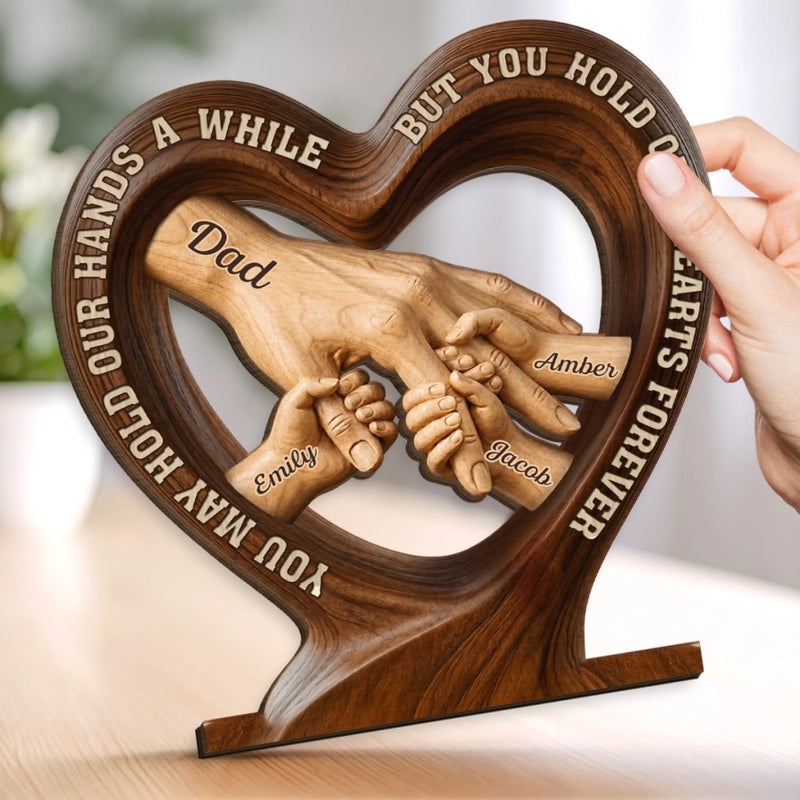 Custom 2-Layered Wooden Plaque - Personalized Father's Day Birthday Gifts For Dad, Grandpa - Dad’s Love Guides Us Daily