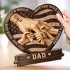 Custom 2-Layered Wooden Plaque - Personalized Father's Day Birthday Gifts For Dad, Grandpa - Dad’s Love Is Our Foundation