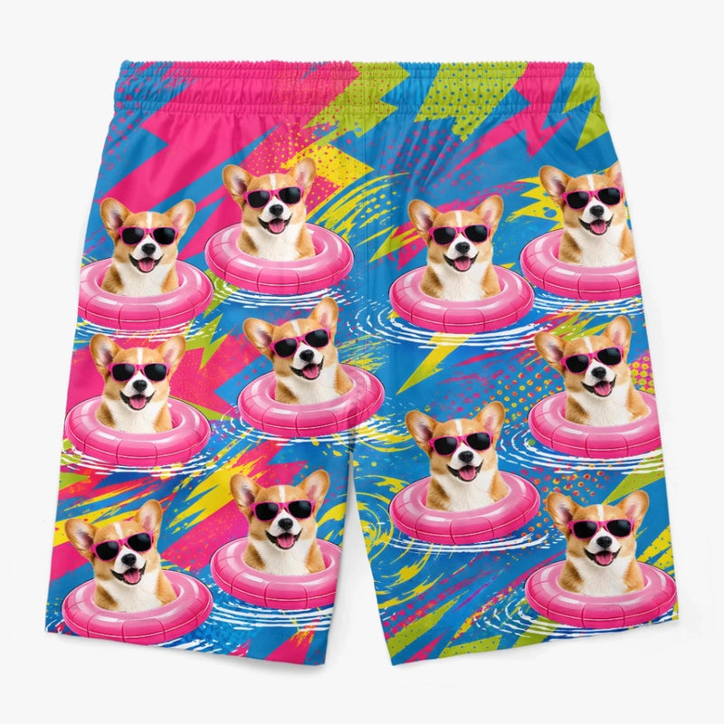 Custom Photo Tropical Hawaiian Aloha Men Beach Shorts - Personalized Summer Vacation And Travel Gifts For Dog Cat Lovers, Dog Dad And Mom, Cat Owners - The Coolest Boss In Town