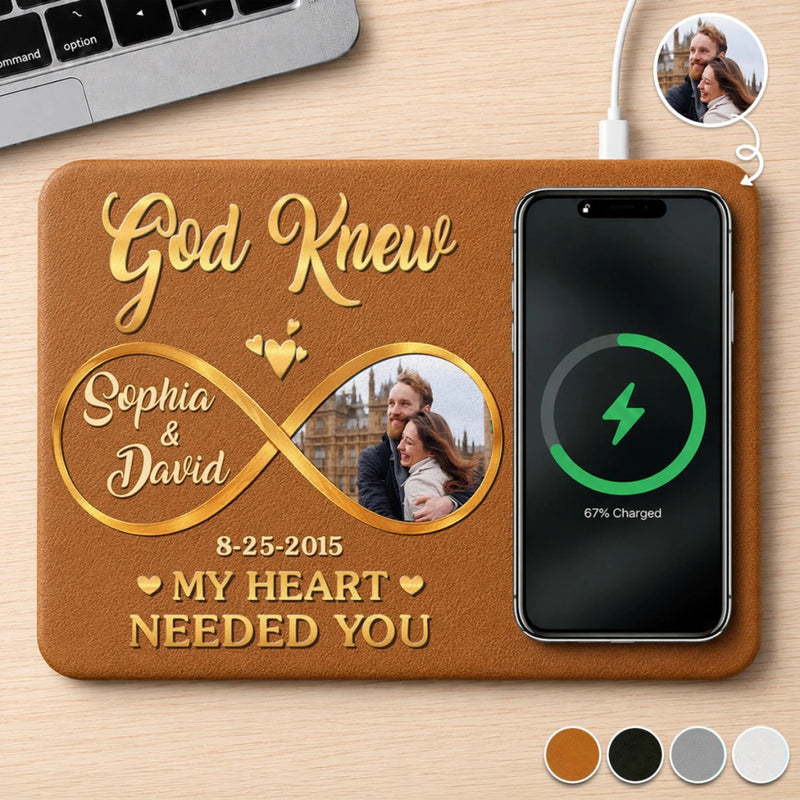 Custom Photo Charging Mat - Personalized Anniversary Wedding Gifts For Husband And Wife, Him And Her - Our Forever Love Story