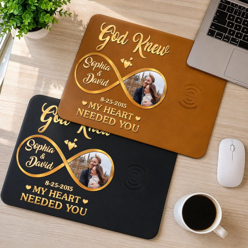 Custom Photo Charging Mat - Personalized Anniversary Wedding Gifts For Husband And Wife, Him And Her - Our Forever Love Story