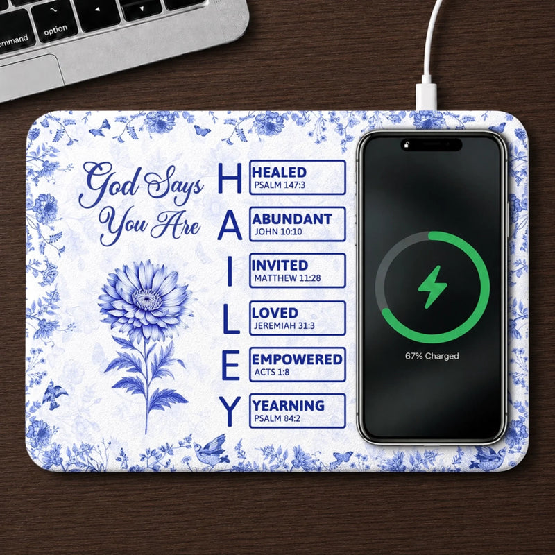 Custom Charging Mat - Personalized Best Friend Birthday Gifts For Women, Besties, Sisters, BFF - Blessed With A Soul Sister