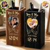 Custom Photo Pen Holder With Clock - Personalized Anniversary Wedding Gifts For Husband And Wife, Him And Her - We Got This, Together