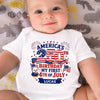 Custom Baby Onesie - Personalized Baby Shower, Gender Reveal, America 250th Anniversary Gifts For New Moms, New Dads, New Parents - Little Patriot Shines Bright