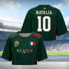 Custom Women's Mexico 2026 Jersey Crop Tee - Personalized Birthday Gifts For Soccer Lovers, Sports Fans, Sports Lovers - Viva La Passion On Pitch